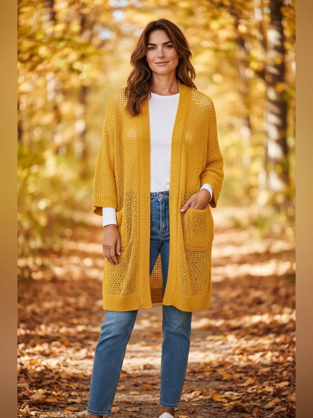 torrid Mustard Open-Front Knit Pocket Cardigan